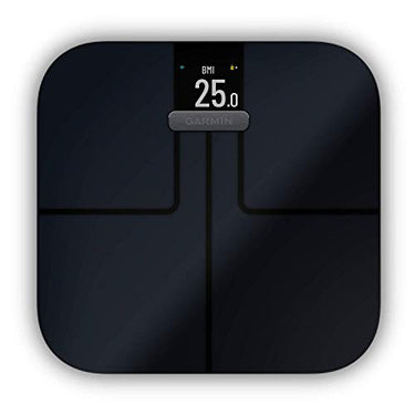 Garmin Index S2 Smart Scale – measures weight, weight trend, body fat percentage, muscle mass, and BMI. With Wi-Fi, Garmin Connect app integration, and for up to 16 people, black on sale